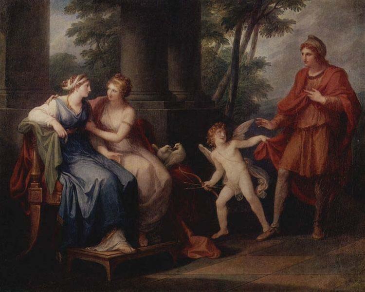 Angelica Kauffmann Venus convinces Helen to go with Paris